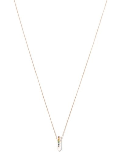 Pascale Monvoisin 14k Rose Gold Moon N°1 Crystal Necklace - Women's - 14kt Rose Gold/crystal/9kt Yellow Gold - White
