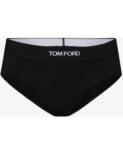 Tom Ford Logo Waistband Briefs - Women's - Elastane/modal - Black