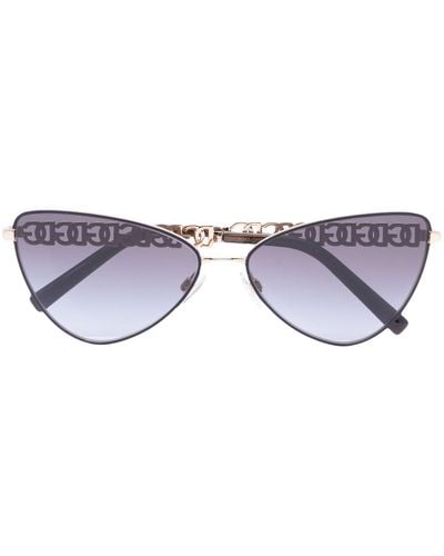 Dolce & Gabbana Logo-chain Cat-eye Sunglasses - Blue