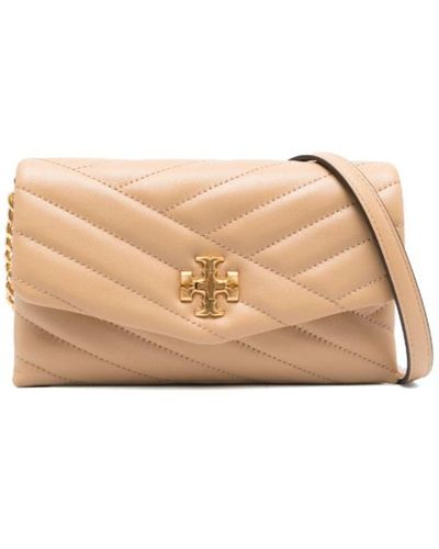 Tory Burch Kira Quilted Leather Crossbody Bag - Natural