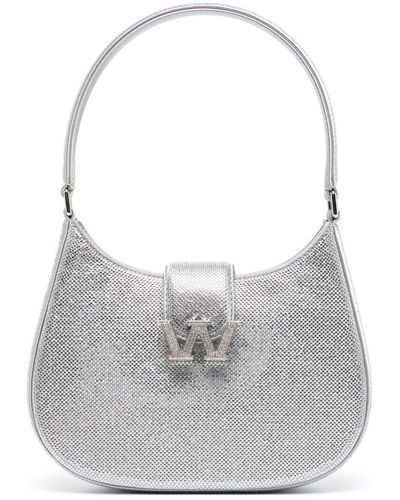 Alexander Wang Silver W Legacy Crystal Embellished Shoulder Bag - Grey