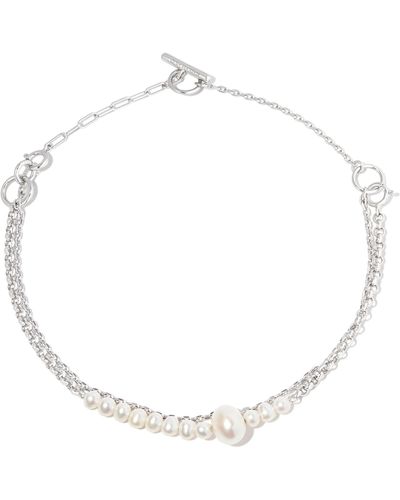 Maria Black Sterling Lounge Pearl Necklace - White