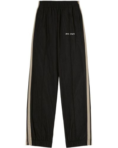 Palm Angels Logo-print Side-stripe Track Pants - Black