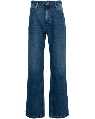 Ami Paris Mid-rise Straight-leg Jeans - Men's - Cotton - Blue