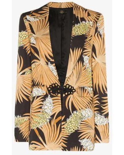 De La Vali Dean Palm-print Tailored Blazer Jacket - Multicolour