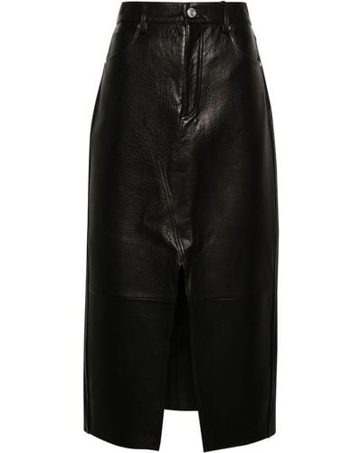 FRAME The Leather Midaxi Skirt - Black