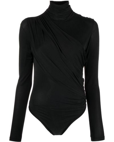 GAUGE81 Patra Drape-panel Ruched Bodysuit - Women's - Spandex/elastane/cupro - Black