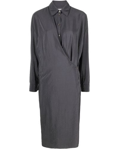 Lemaire Silk Chemisier Dress - Gray