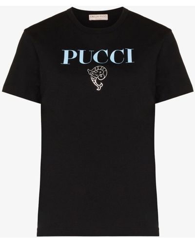 Emilio Pucci Pesci Logo Print T-shirt - Black