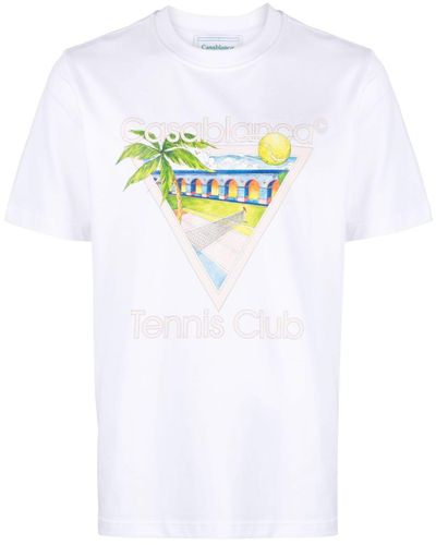 Casablanca Tennis Club Icon T-shirt - Unisex - Organic Cotton - White