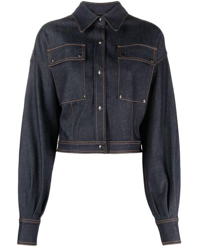 Tom Ford Cropped Denim Jacket - Women's - Polyester/cotton/spandex/elastane - Black