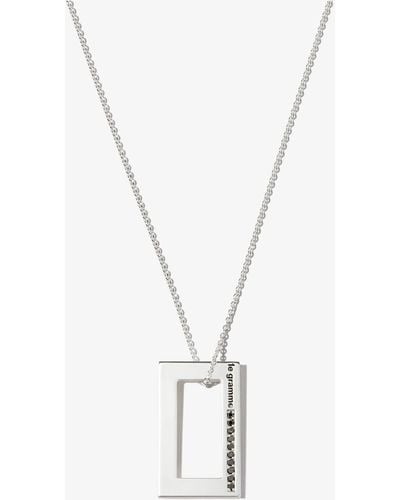 Le Gramme Sterling Le 3.4g Polished Diamond Necklace - Unisex - Sterling /black Diamond - Metallic