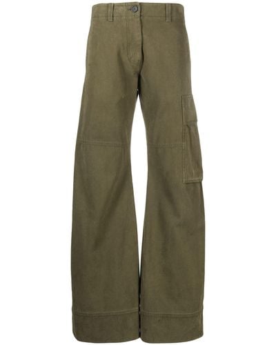 we11done Wide-leg Cargo Trousers - Green