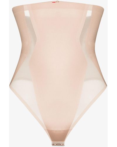 Spanx Neutral Haute Contour High-waisted Thong - Women's - Nylon/elastane - Natural