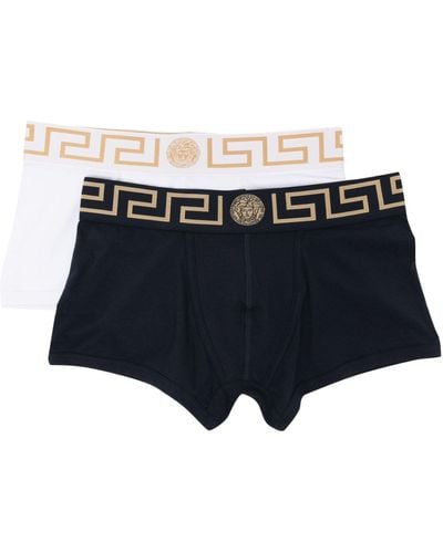 Versace Greca-waistband Boxer (pack Of Two) - Blue