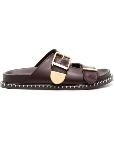 Chloé Brown Rebecca Leather Sandals - Women's - Calf Leather/rubber
