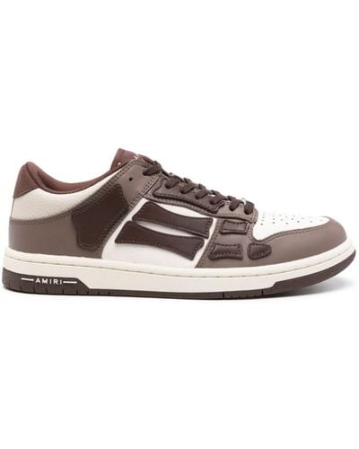 Amiri Skel Top Paneled Sneakers - Men's - Fabric/calf Leather/rubber - Brown