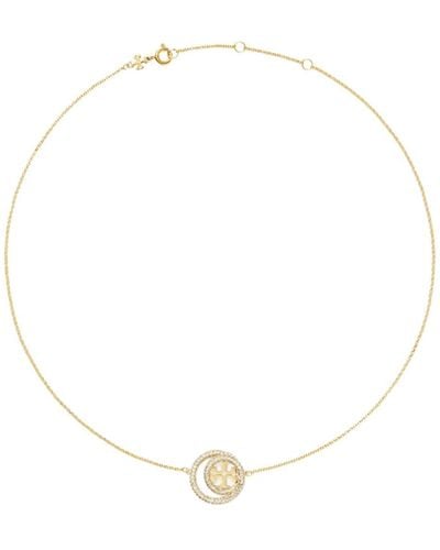 Tory Burch 18k Plated Miller Double Ring Necklace - White