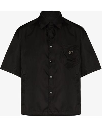 Prada Re-nylon Short-sleeved Shirt - Black