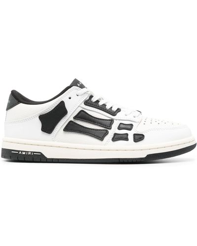 Amiri Skel Paneled Leather Low-top Sneakers - White