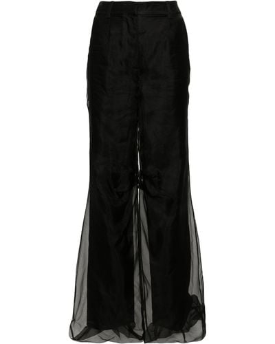 Christopher Esber Iconica Wide-leg Trousers - Women's - Wool/viscose/silk - Black