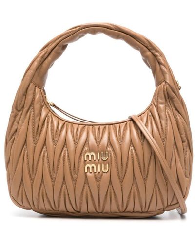 Miu Miu Wander Matelassé Shoulder Bag - Brown