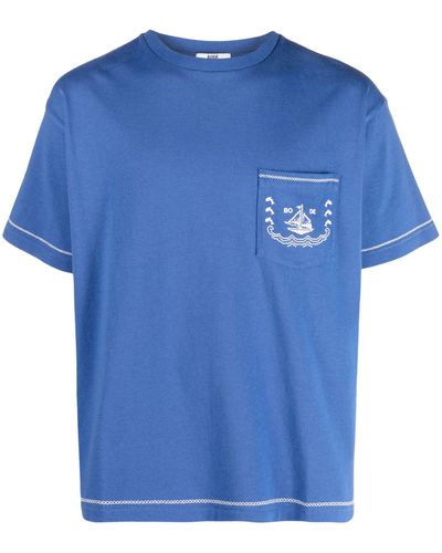 Bode Sailboat Cotton T-shirt - Blue