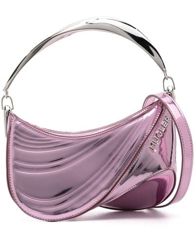 Mugler Spiral Curve 01 Leather Shoulder Bag - Women's - Calf Leather - Purple