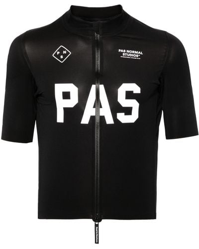 Pas Normal Studios Pro Rain Cycling Jersey Top - Black