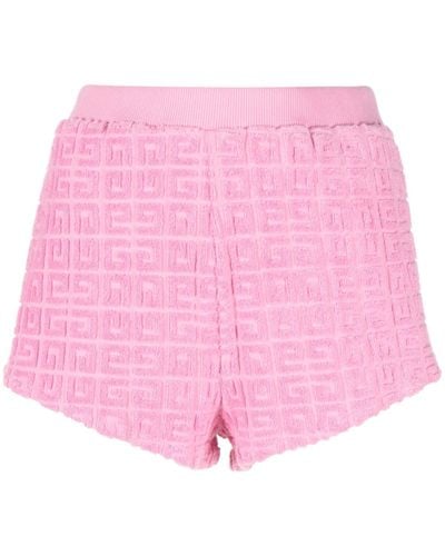 Givenchy 4g Jacquard Cotton Towelling Shorts - Pink