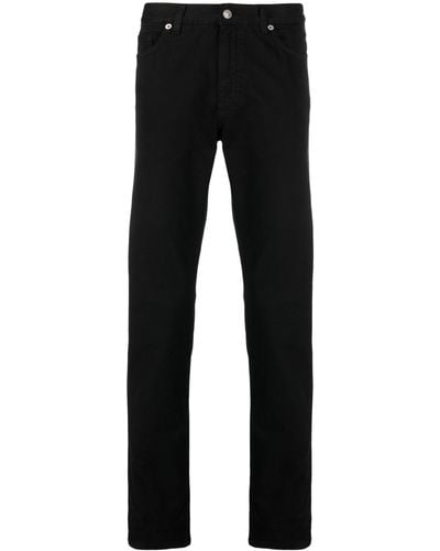 ZEGNA Slim-cut Gabardine Trousers - Black