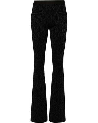Palm Angels Monogram-Jacquard Knitted Trousers - Black