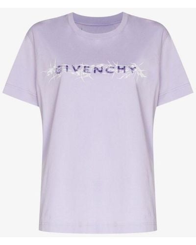 Givenchy Barbed Wire Logo T-shirt - Purple