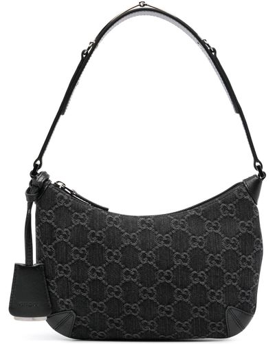 Gucci Small Horsebit Shoulder Bag - Women's - Fabric - Black