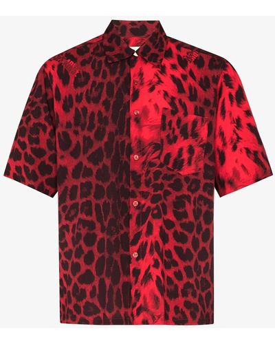 Aries Leopard Print Shirt - Red