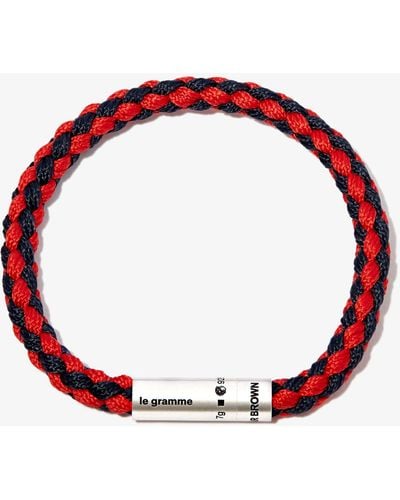 Le Gramme X Orlebar Brown Sterling Le 7g Brushed Nato Cable Bracelet - Red