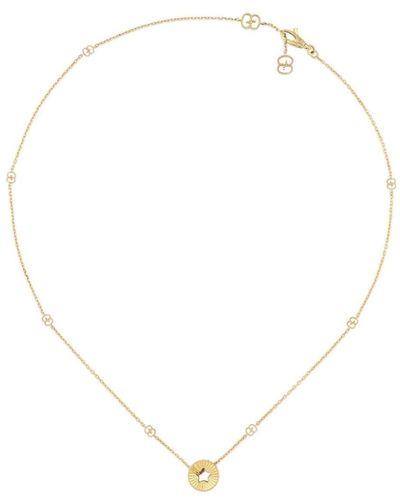 Gucci 18k Yellow Icon Star Necklace - White