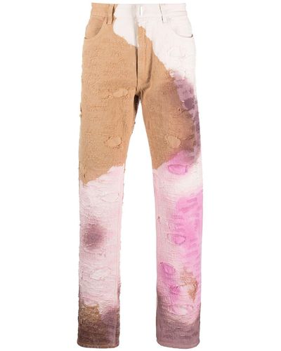 Givenchy Distressed Tie-dye Slim Jeans - Pink