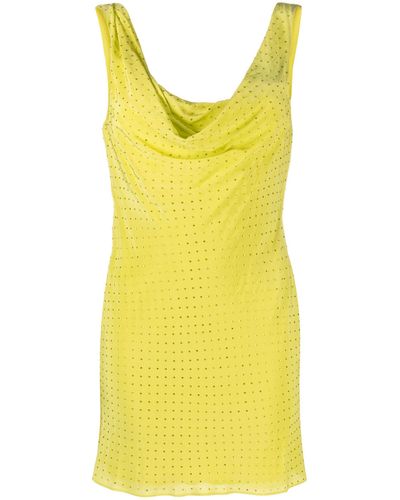 De La Vali Radio Crystal Mini Dress - Yellow