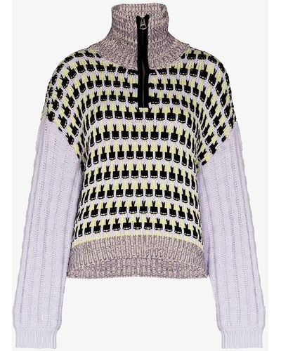 Stine Goya Julia Turtleneck Half-zip Sweater - Black