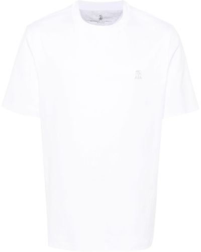 Brunello Cucinelli Logo Cotton T-shirt - White