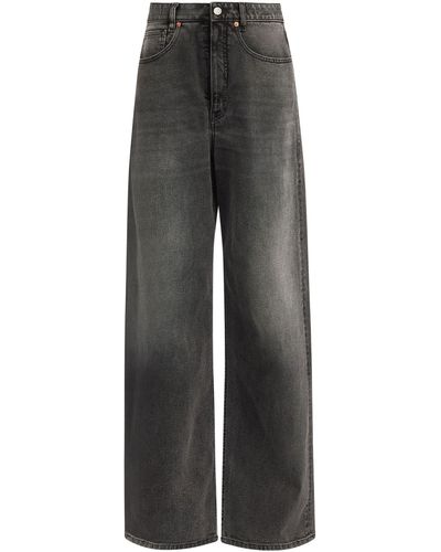 MM6 by Maison Martin Margiela Panelled Wide-leg Jeans - Grey