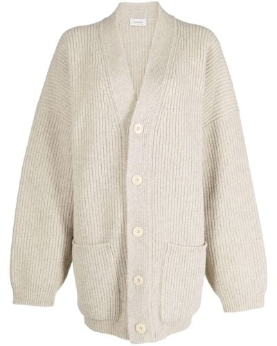 Lemaire Ribbed-knit Wool Cardigan - White
