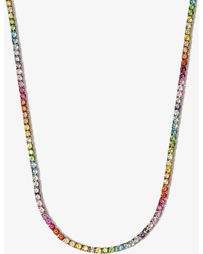 Hatton Labs Tone Rainbow Crystal Tennis Necklace - Metallic