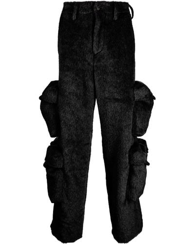 Amiri X Browns Black Faux-fur Cargo Trousers - Men's - Viscose/wool/alpaca