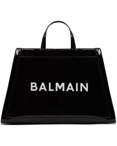 Balmain Olivier's Cabas Vinyl Leather Bag - Black