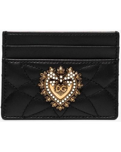 Dolce & Gabbana Devotion Quilted Card Holder - Black