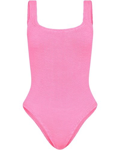 Hunza G Ruched Scoop-back Swimsuit - Pink