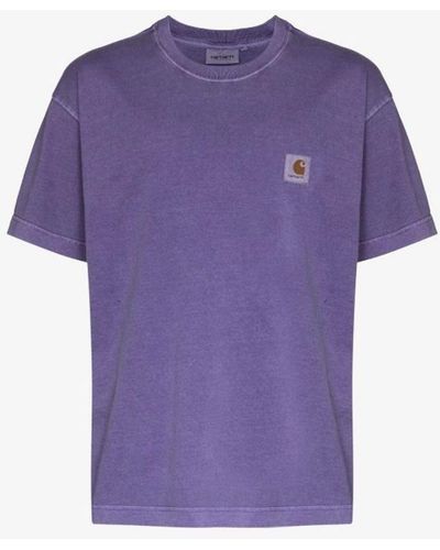 Carhartt Nelson Logo-patch Cotton T-shirt - Purple