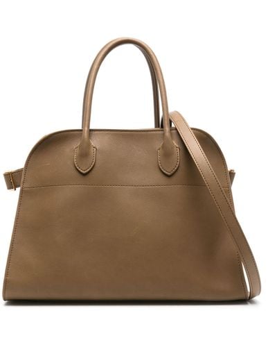 The Row Brown Soft Margaux Leather Tote Bag
